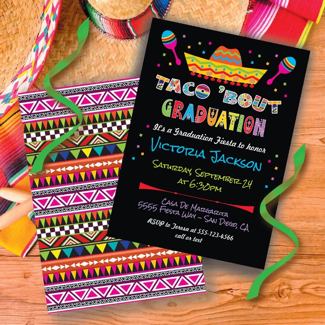 Invitation Mexique Fiesta taco à propos de Graduation Party (Créateur téléchargé)
