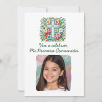Mi Primera Comunión Cruz & Flores con foto