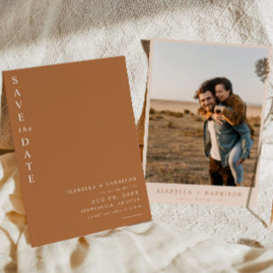 Invitation MIA Boho Burnt Orange Terracotta Photo Enregistrer
