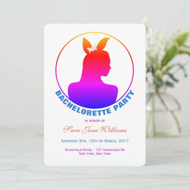 Invitation Miami Bunny Girl Bachelorette Party (Debout devant)