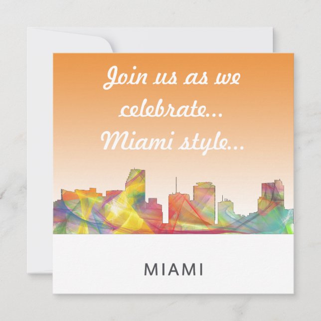 INVITATION MIAMI FLORIDA SKYLINE WB1 (Devant)