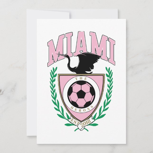Invitation Miami Soccer de style universitaire  (Devant)