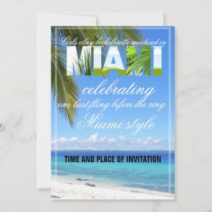 Invitation Miami Summer Girls Weekend Bachelorette Party Invi