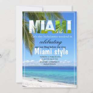 Invitation Miami Summer Girls Weekend Bachelorette Party Invi