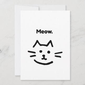 Invitation Miaou. Chat simple drôle