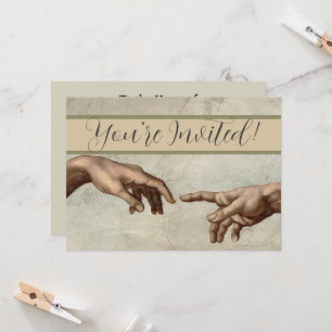 Invitation Michaelangelo mains création adam dieu