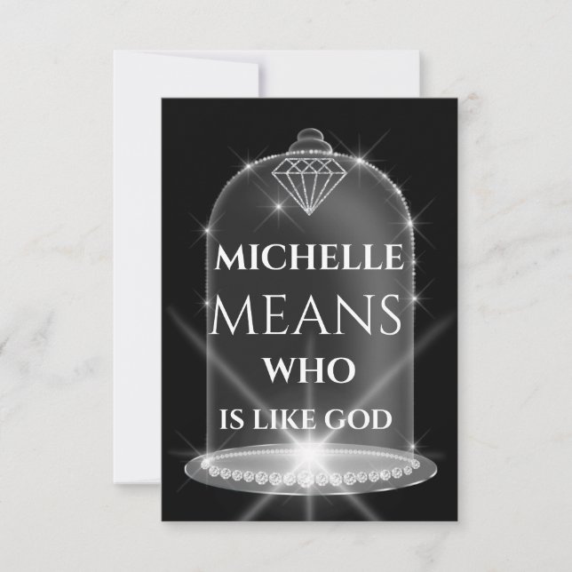 Invitation Michelle Nom Signification Diamond Graduate Spark (Devant)