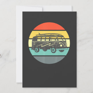 Invitation Micro Bus Vintage Surf Hippie Vee Dub Van