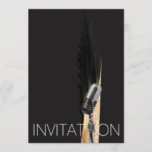 Invitation Microphone minimal Concert Festival Fête Glam