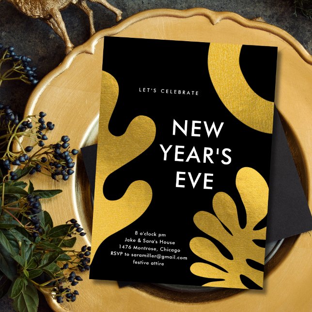 Invitation Mid Century Modern New Year's Eve (Créateur téléchargé)