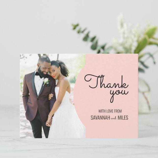 Invitation Mid Century Modern Photo Merci Notes Invitatiatiat (Debout devant)