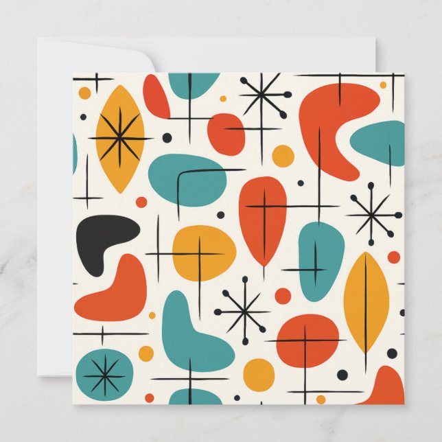 Invitation Mid Century Modern Starburst Pattern (Devant)
