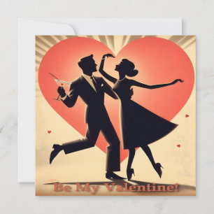 Invitation Mid Century moderne Valentine Dancing Couple
