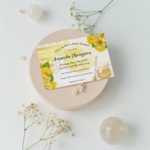 Invitation Miel avec Fleurs et Bee Maman pour être Baby showe