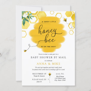 Invitation Miel Bee Baby shower par la poste