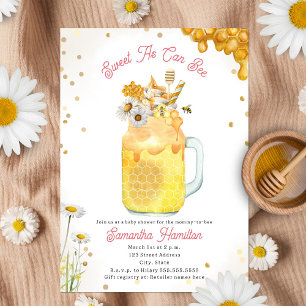 Invitation Miel Bee Milkshake Floral Girl Baby shower
