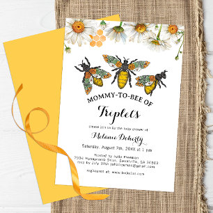 Invitation Miel Bee Mommy à Bee Triplets Baby shower