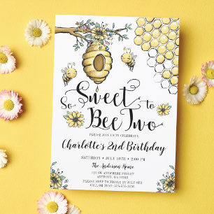 Invitation Miel de ruche florale So Sweet Bee 2e anniversaire