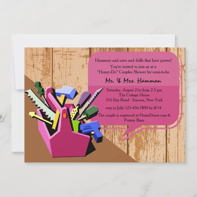 Invitation Miel-Font l'invitation de douche de couples (Devant)