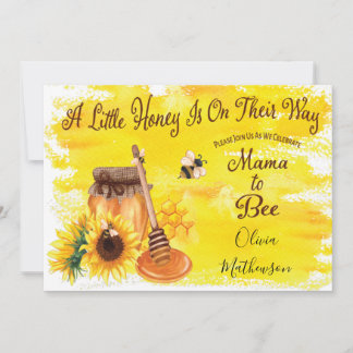 Invitation Miel mignon abeille Rustique Baby shower neutre ge