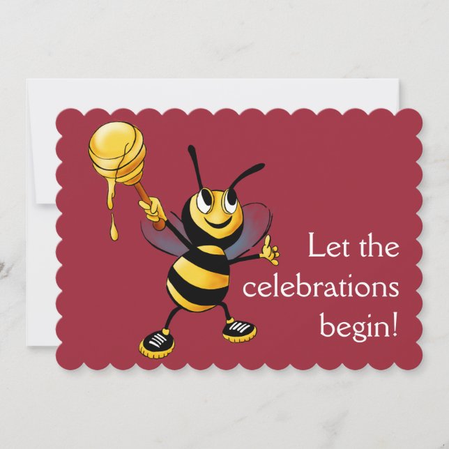 Invitation Miel rouge Bee Rosh HaShana (Devant)