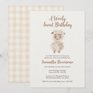 Invitation Mignon agneau mouton gingham