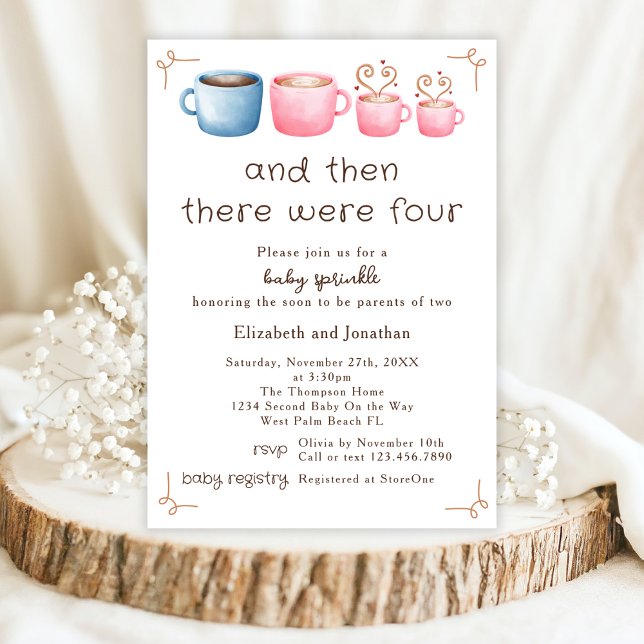 Invitation Mignon Baby Sprinkle sur le thème du café pour une (Créateur téléchargé)