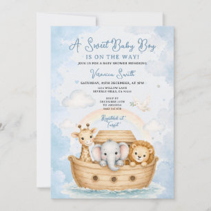 Invitation Mignon bébé garçon douce Arche de Noé Baby Shower