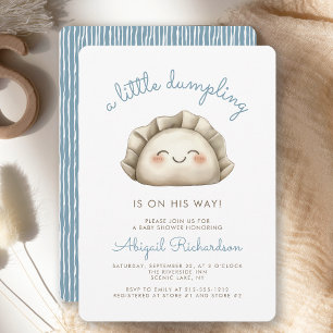 Invitation Mignon Bébé Garçon Shower Dumpling Bleu
