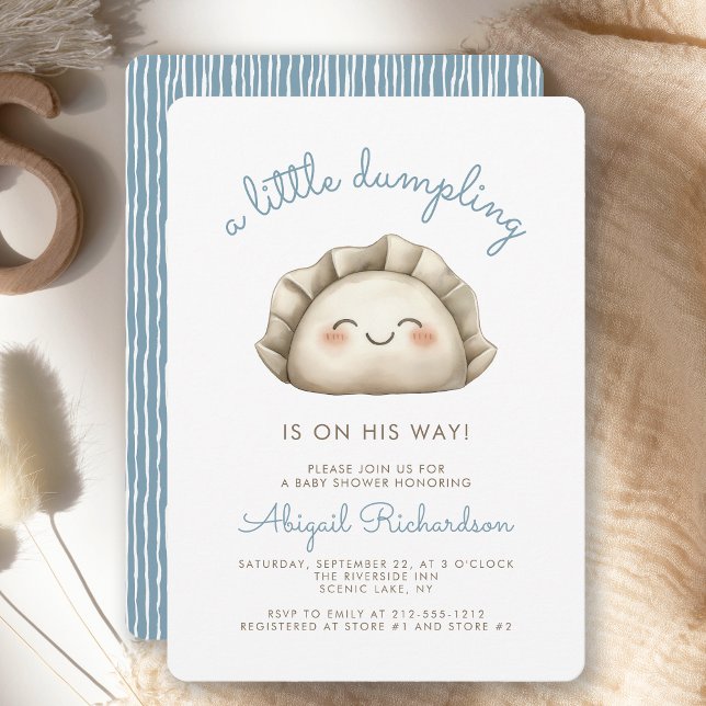 Invitation Mignon Bébé Garçon Shower Dumpling Bleu (Créateur téléchargé)