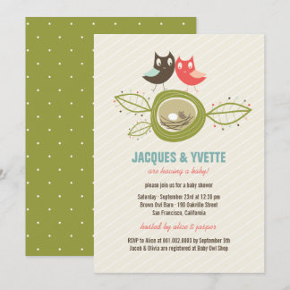 Invitation mignon de baby shower de couples de
