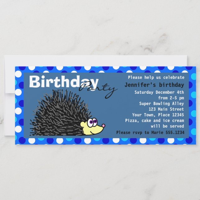 Invitation mignon de fête d'anniversaire de (Devant)