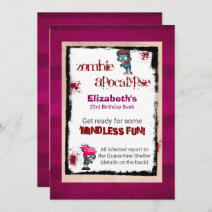 D Anniversaire Zombi Invitations Faire Part Cartes Zazzle