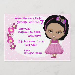 Invitation mignon de partie de fille