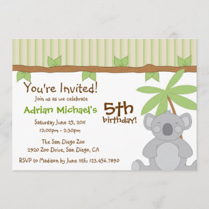 Invitation mignon de partie de koala