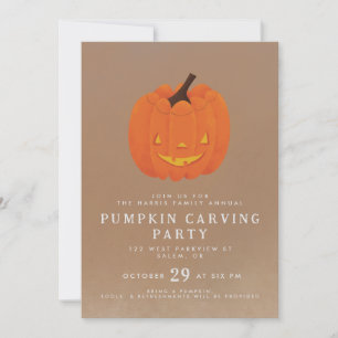 Invitation Mignon design de citrouille jack o' lantern illust