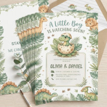 Mignon dinosaure aquarelle vert qui éclot bientôt