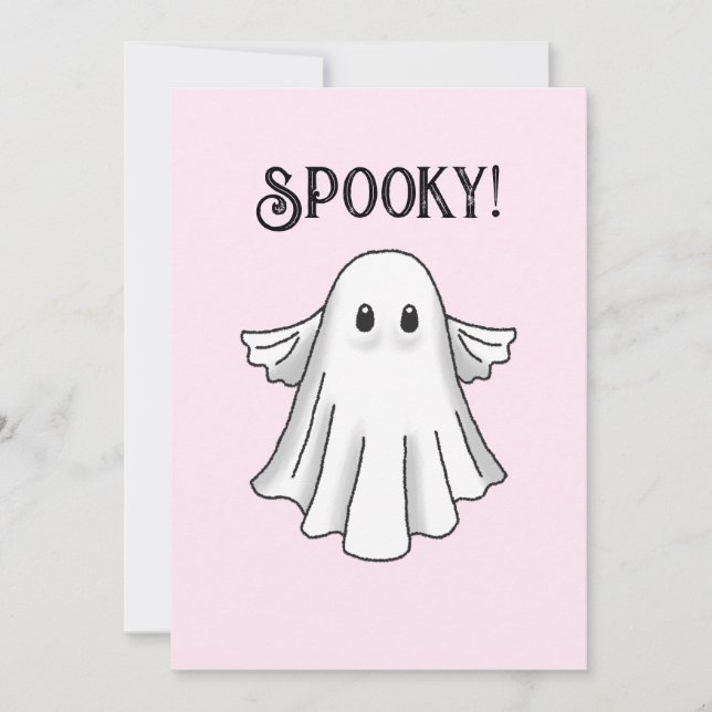 Invitation Mignon et effrayant Joyeux Halloween (Devant)
