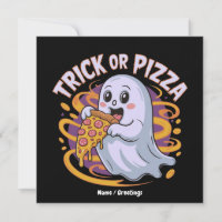 Mignon fantôme mangeant de la pizza drôle et effra