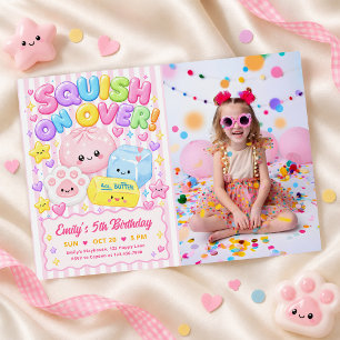 Invitation Mignon Kawaii Squishies Fille Anniversaire Photo