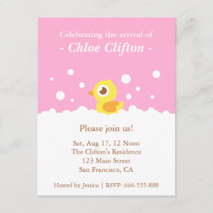 Invitation Mignon mignon avec la partie de baby shower rose