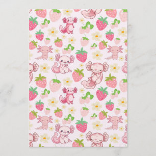 Invitation Mignon motif sans couture d'axolotl Kawaii et de f