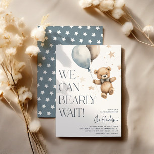 Invitation Mignon On Peut à Peine Attendre Garçon Baby Shower