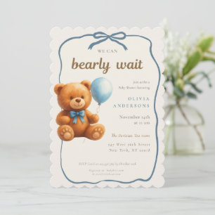 Invitation Mignon Ourson Nous Pouvons à peine Attendre Bébé B