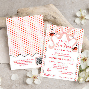 Invitation Mignon petit amour Bête à Bon Dieu Code QR Baby Sh