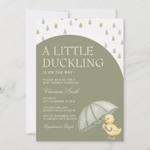 Invitation Mignon petit caneton Sage Green Bohème Baby Shower