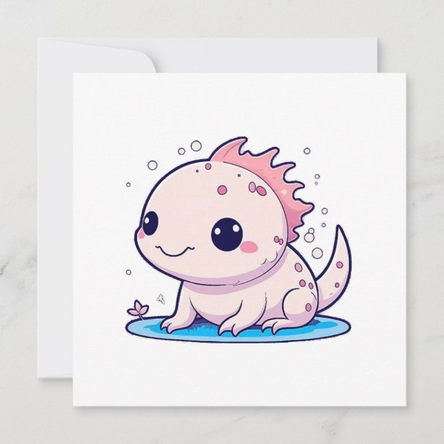 Invitation mignon philosophe axolotl (Devant)