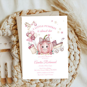 Invitation mignon Pink Bow Petit Citrouille Baby shower de ch