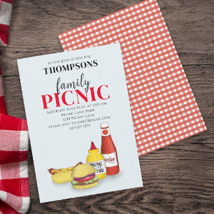 Invitation Mignon pique-nique d'été tendance Cookout Fantaisi