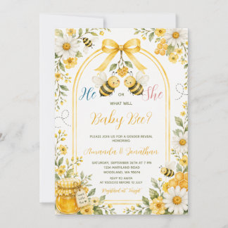 Invitation Mignon Quelle révélation de genre de bébé abeille